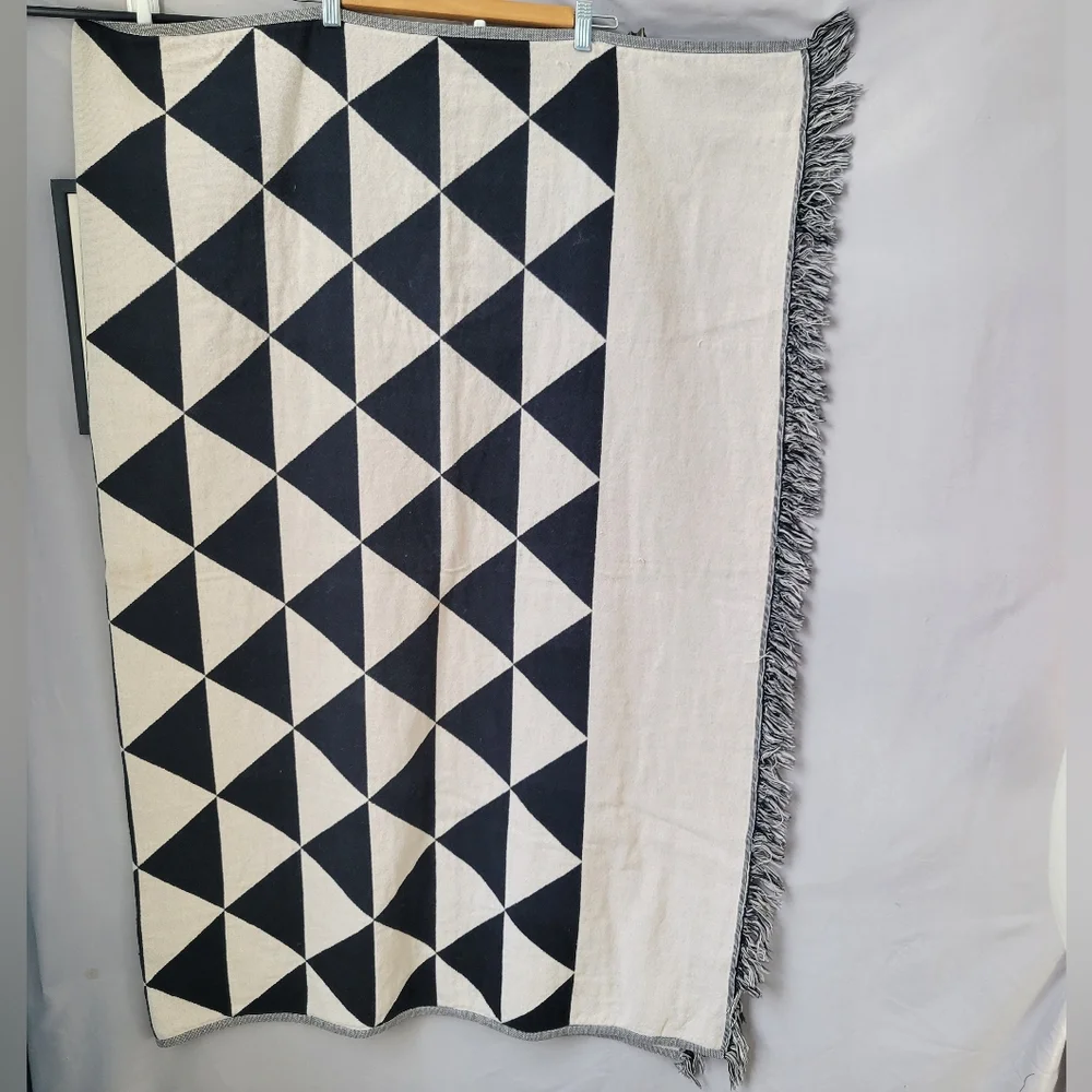 Ikea Johanne Fringe Blanket Throw